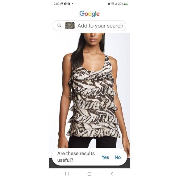 * * DVF SILK RUFFLE animal print tank top - Picture 2 of 8